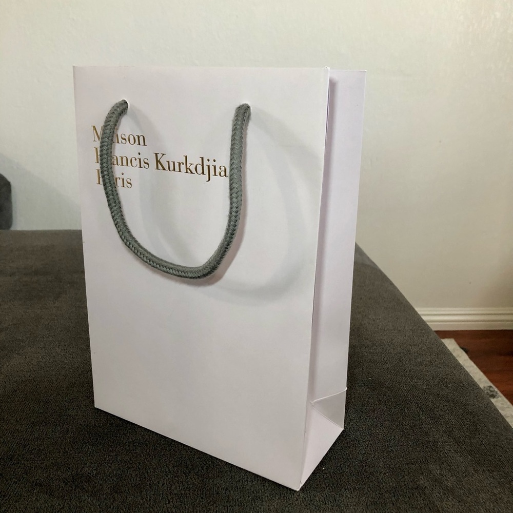 Maison Francis Kurkdjian White Gift Bag with Gold Text